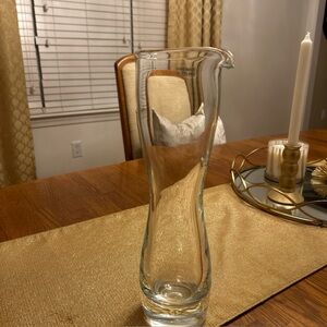 WINE CARAFE DECANTER GATSBY CARAFE HAND BLOWN CORSET GLASS 13"TALL 32oz